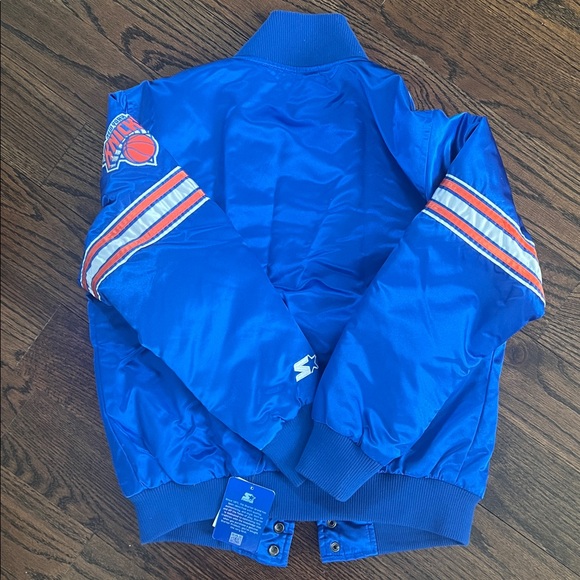 STARTER Blue New York Knicks Bomber Jacket - Picture 2 of 3